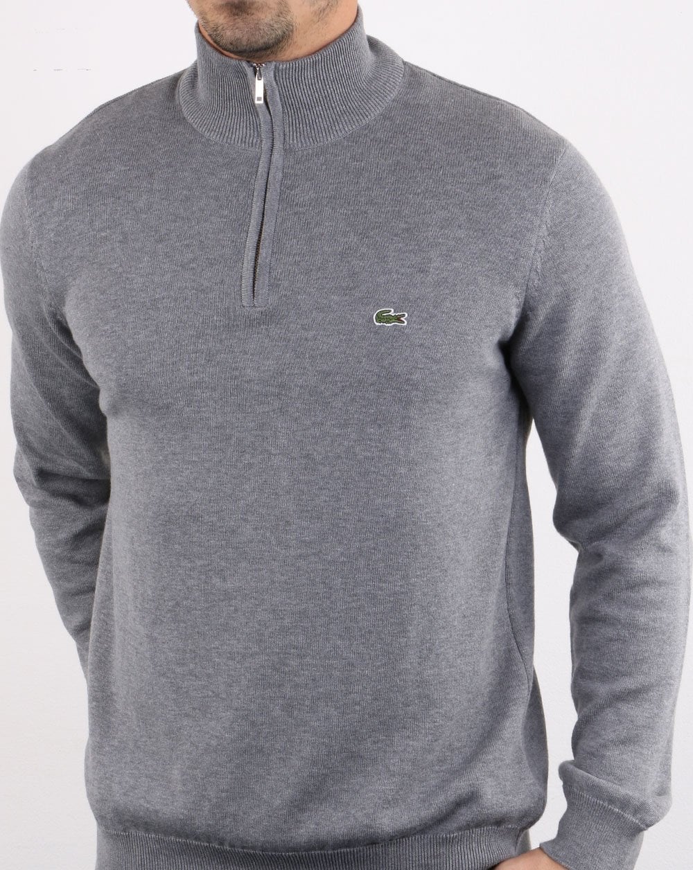 Lacoste Zip Jumper Top Grey - Image 2