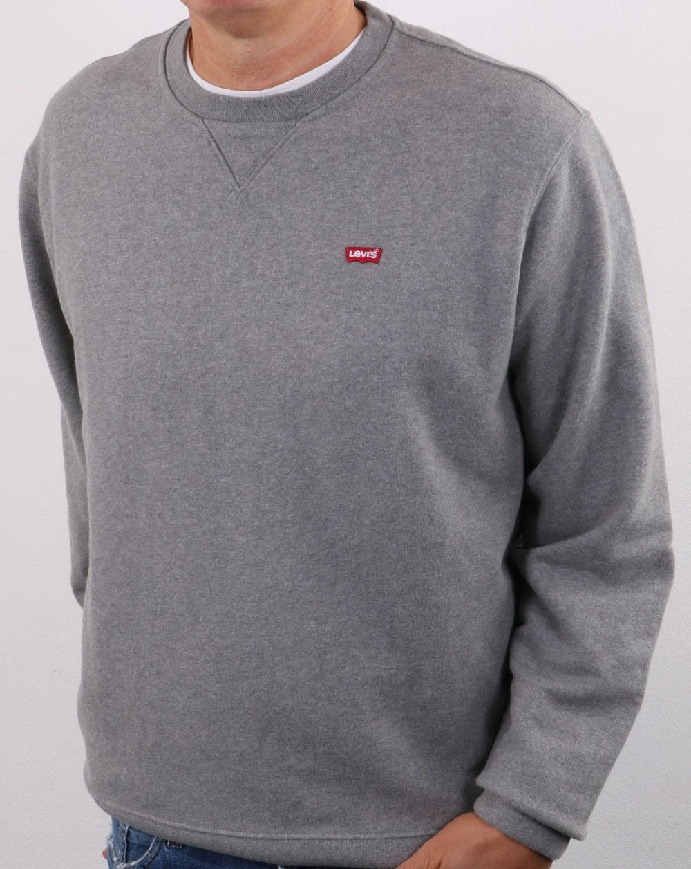 Levis Original Crew Neck Sweatshirt Grey Heather - Image 3