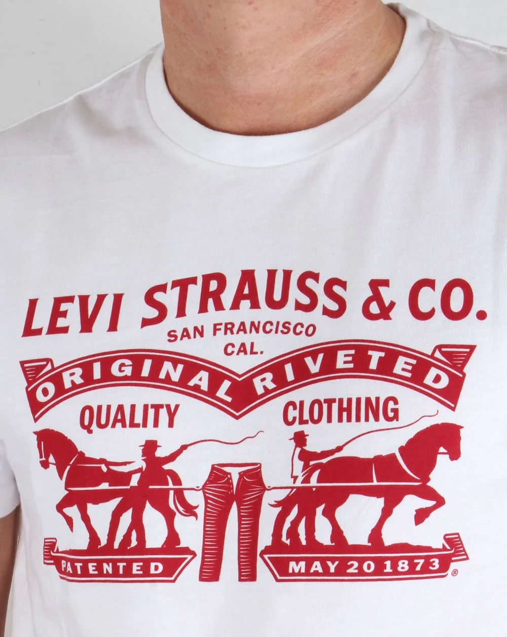 Levis Strauss & Co Logo T-shirt White/Red - Image 2