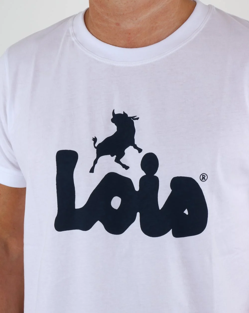 Lois Bull Logo T Shirt White/Navy - Image 2