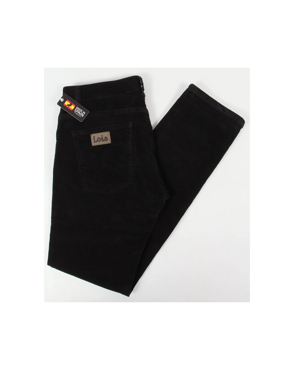 Lois Santiago Regular Slim Taper Fit Cords Black - Image 2