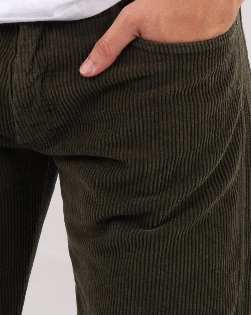 Lois Straight Leg Cord Olive - Image 3
