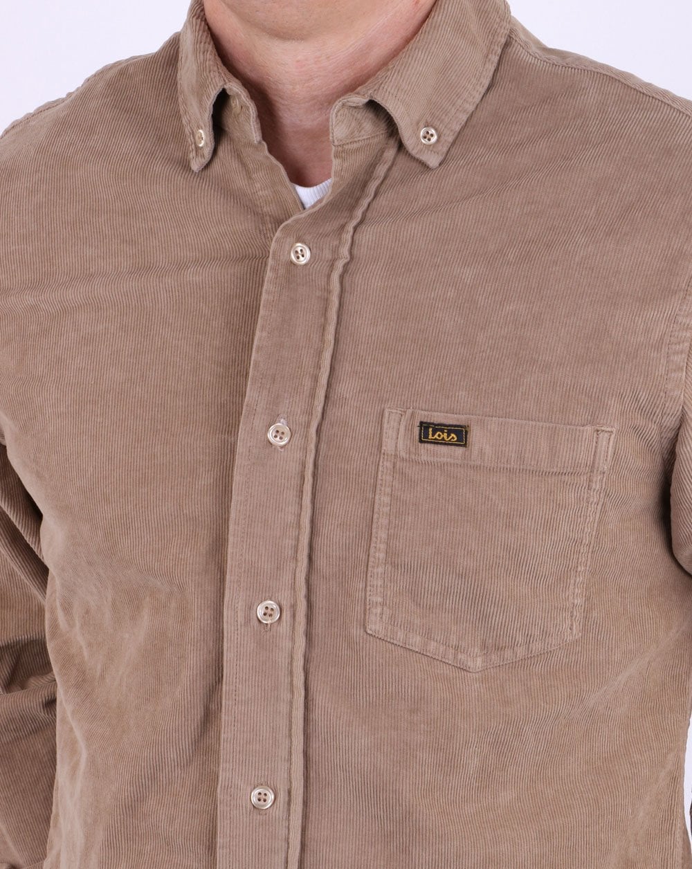 Lois Thomas Cord Shirt Dark Sand - Image 4