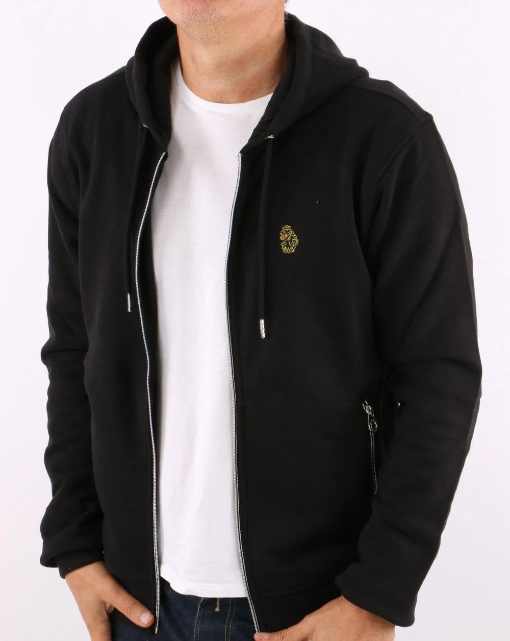 Luke Berlin Full Zip Hoody Black - Image 3