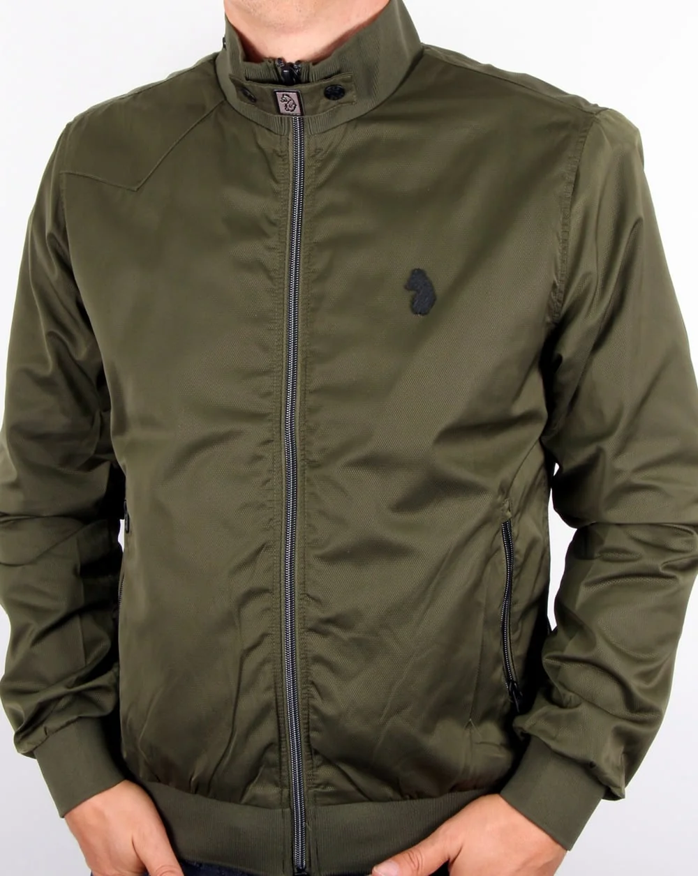 Luke Fluff Nut Funnel Neck Bomber Jacket Khaki - Image 2