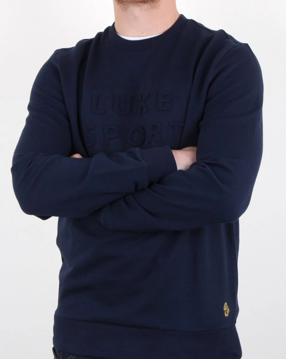 Luke Lewis Sport 3d Crew Neck Dark Navy - Image 2