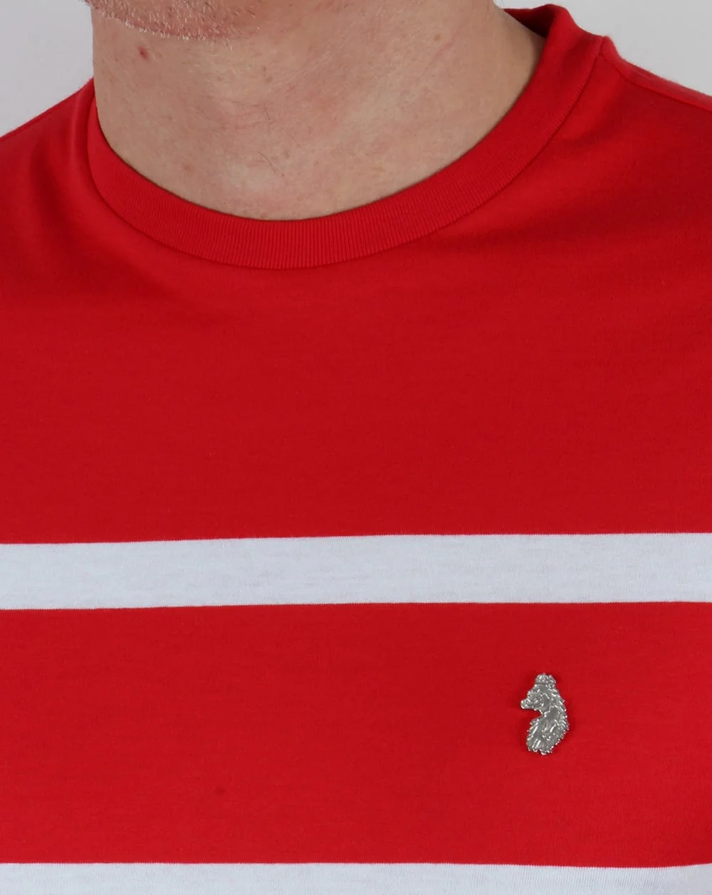 Luke Normandy Stripe T-shirt Marina Red - Image 2