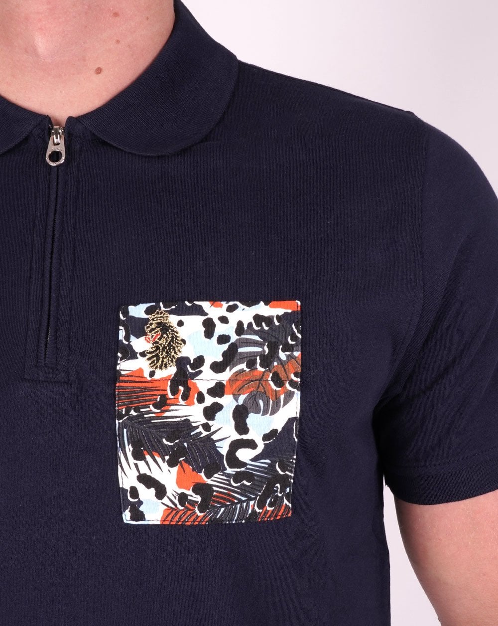 Luke Sport Zippo Polo Shirt Navy - Image 2
