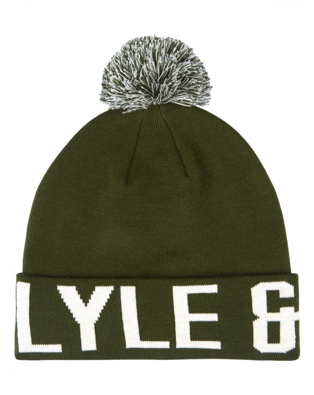 Lyle And Scott Block Logo Bobble Hat Woodland Green