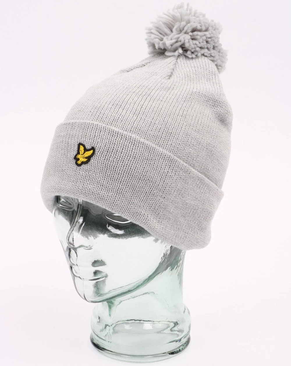 Lyle And Scott Bobble Hat Beanie Light Grey Marl