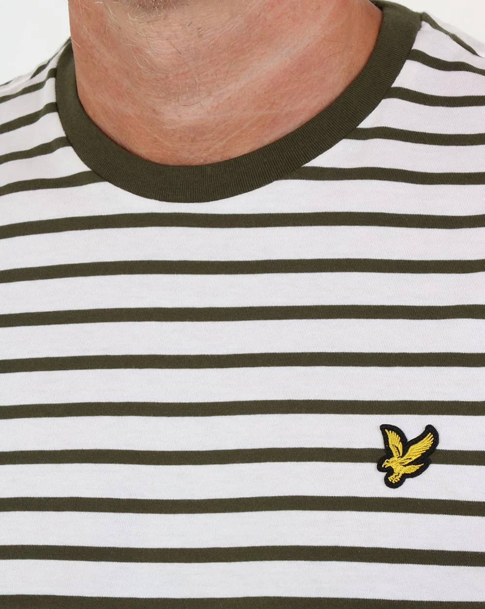 Lyle And Scott Breton Stripe T-shirt Olive - Image 2