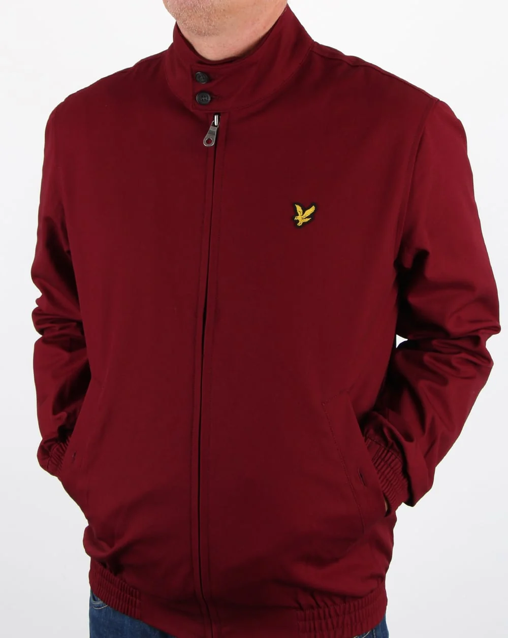 Lyle And Scott Check Lined Harrington Jacket Claret Jug - Image 2