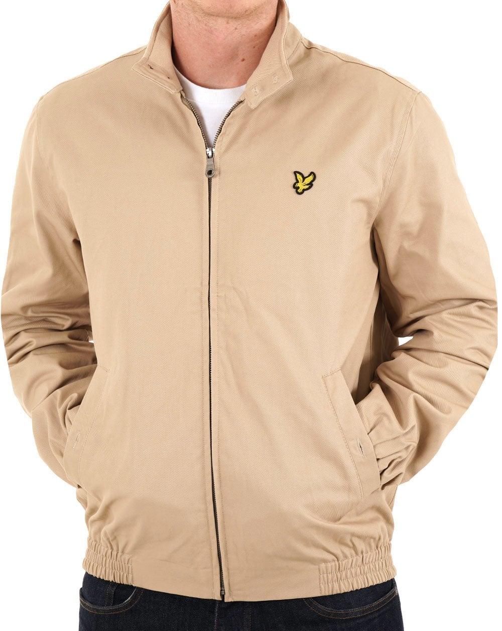 Lyle And Scott Check Lined Harrington Jacket Stone - Image 4