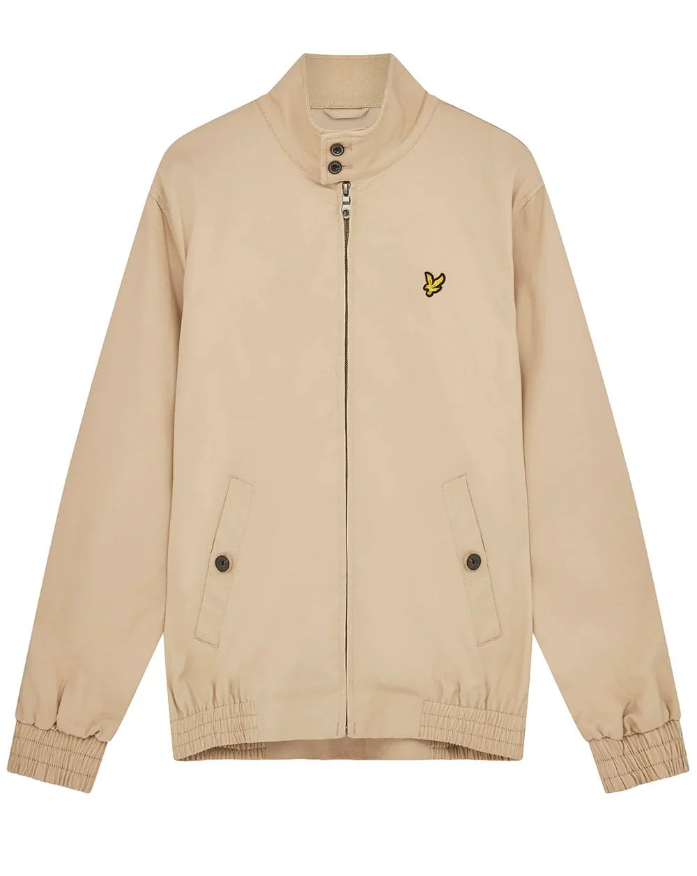 Lyle And Scott Check Lined Harrington Jacket Stone - Image 5