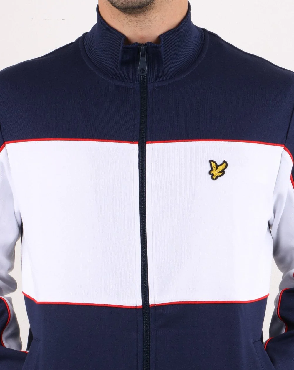 Lyle And Scott Colour Block Track Jacket Navy - Image 4