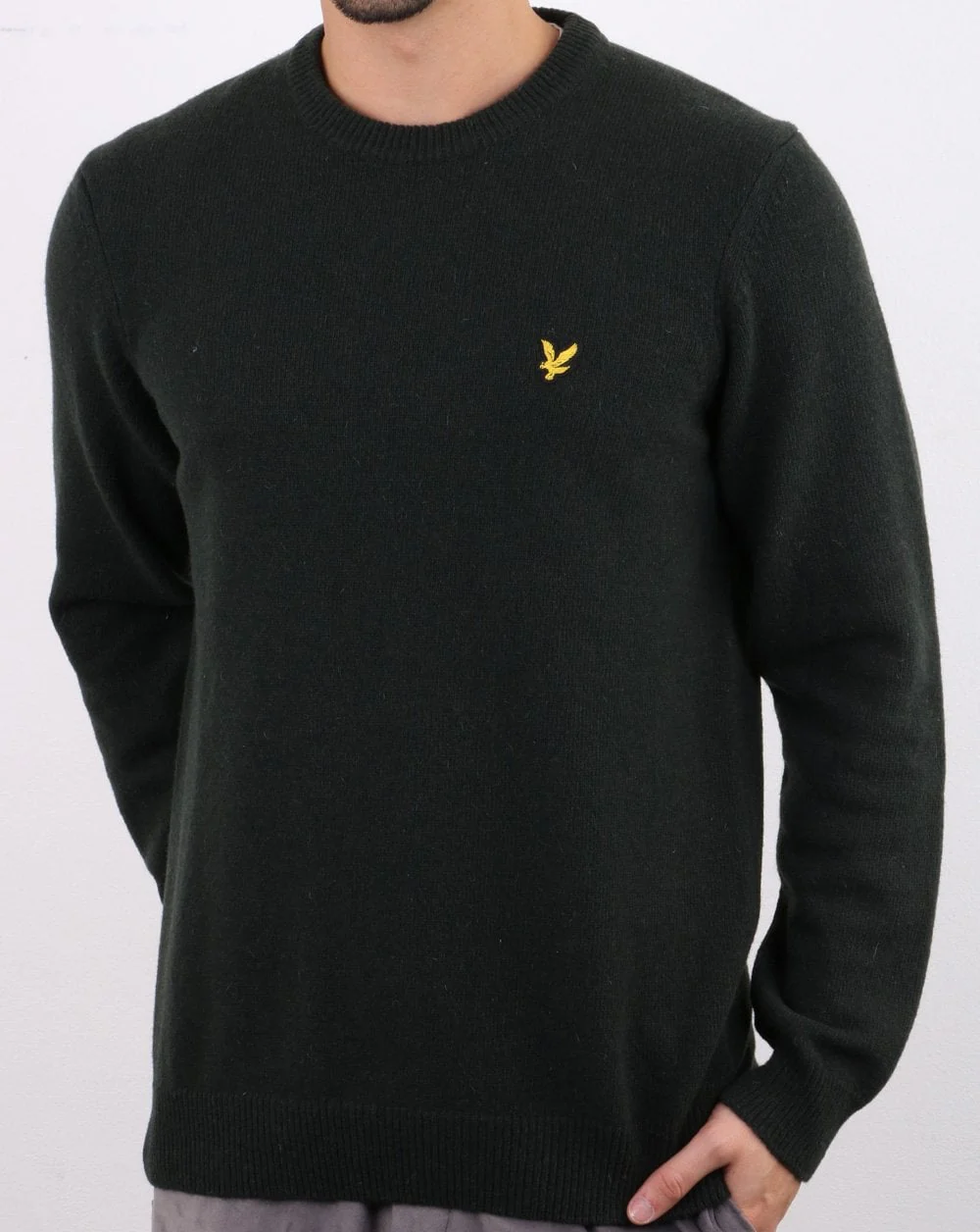 Lyle And Scott Crew Neck Lambswool Blend Jumper Jade Green - Image 2