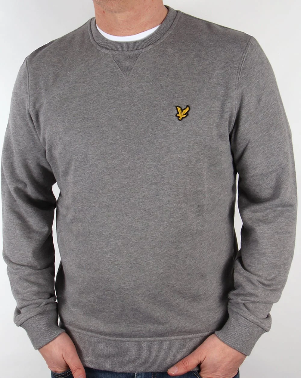 Lyle And Scott Crew Neck Sweatshirt Mid Grey Marl