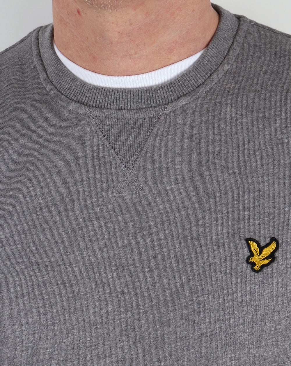 Lyle And Scott Crew Neck Sweatshirt Mid Grey Marl - Image 2