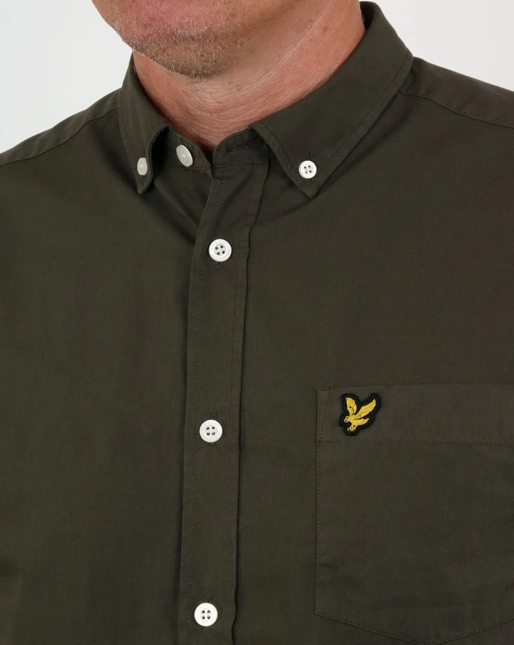 Lyle And Scott Garment Dye Shirt Olive - Image 2