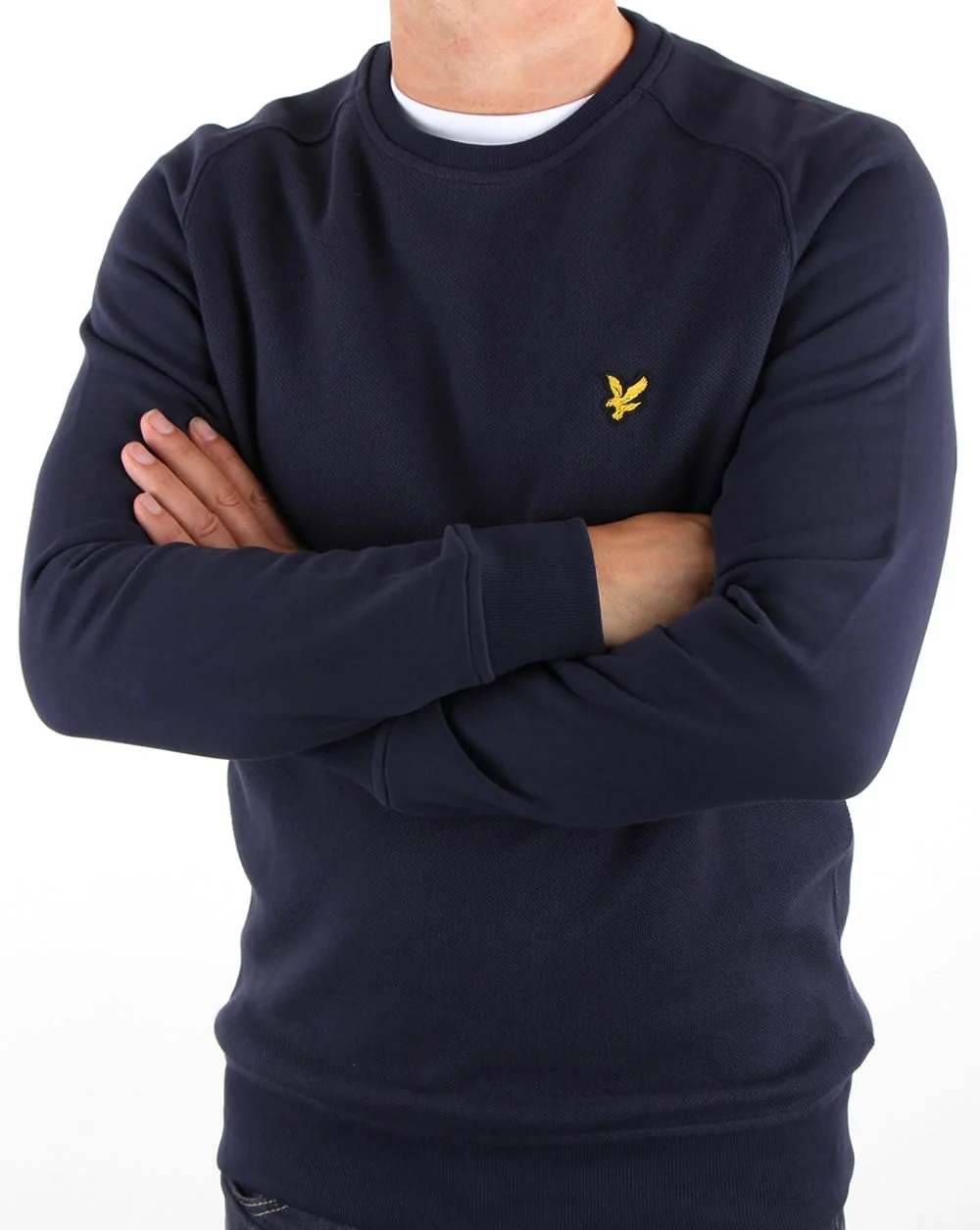 Lyle And Scott Honeycomb Sweatshirt Navy - Image 3