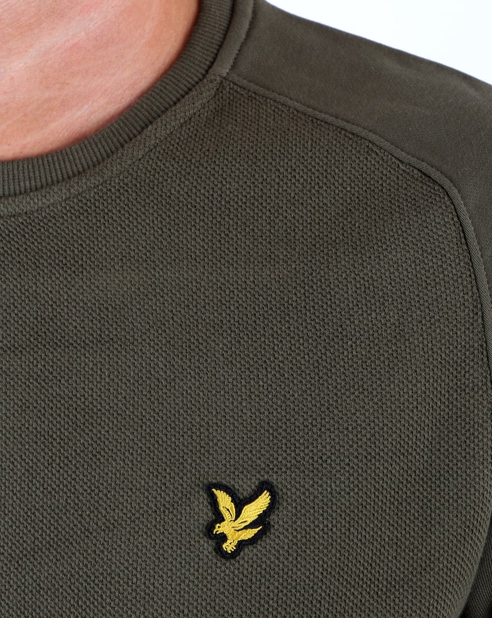 Lyle And Scott Honeycomb Sweatshirt Olive - Image 2