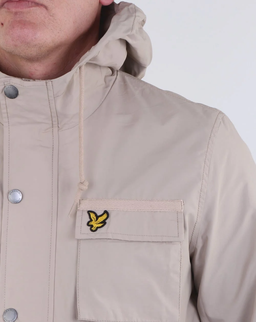 Lyle And Scott Hooded Jacket Stone - Image 3