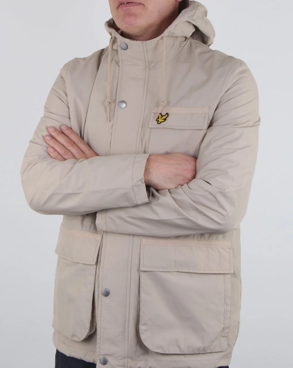 Lyle And Scott Hooded Jacket Stone - Image 4