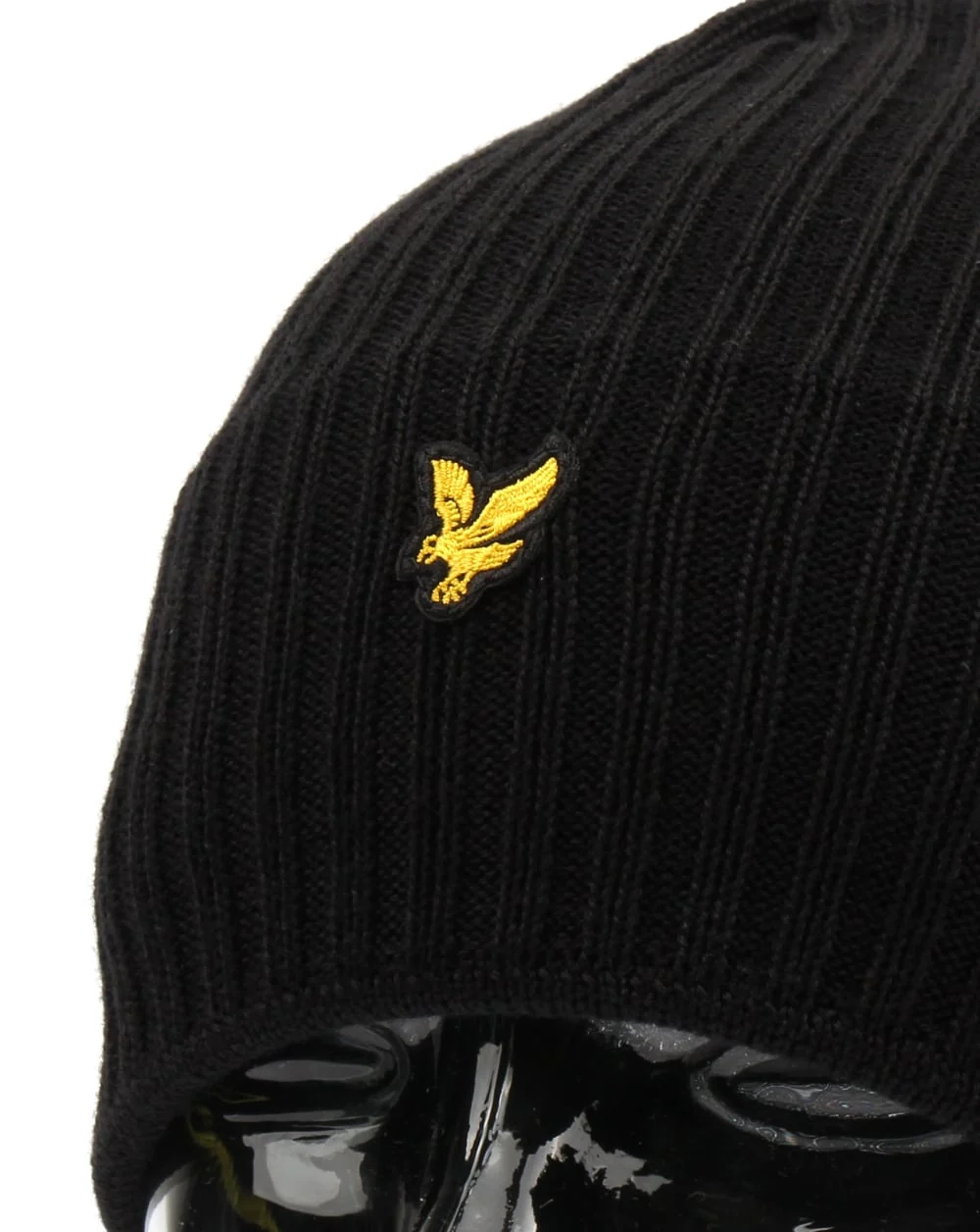 Lyle And Scott Knitted Rib Beanie True Black - Image 2