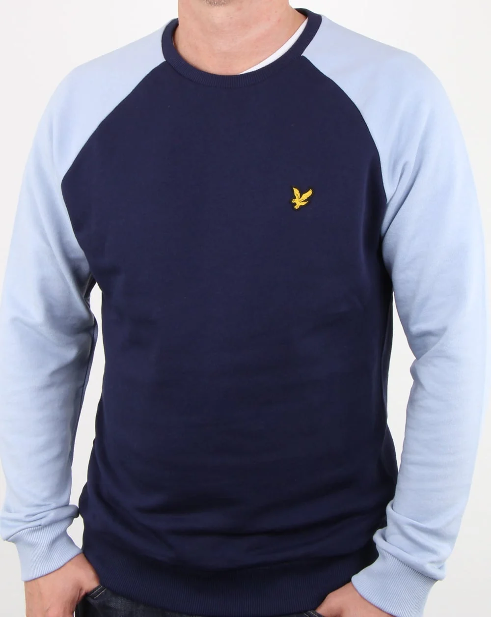 Lyle And Scott Lightweight Raglan Sweatshirt Stonewash Blue