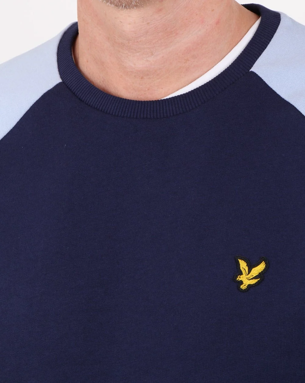 Lyle And Scott Lightweight Raglan Sweatshirt Stonewash Blue - Image 2