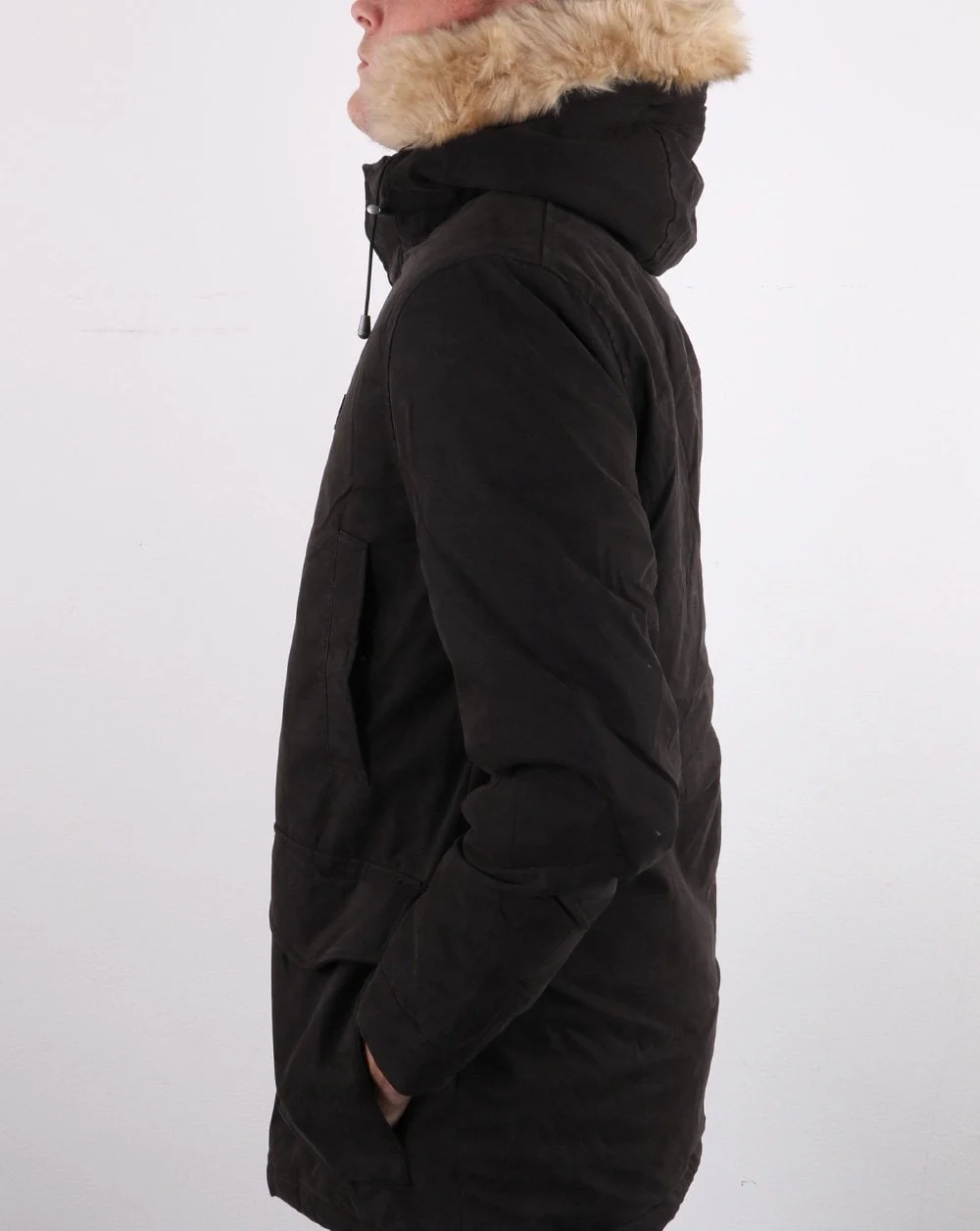 Lyle And Scott Microfleece Lined Parka Jet Black - Image 2