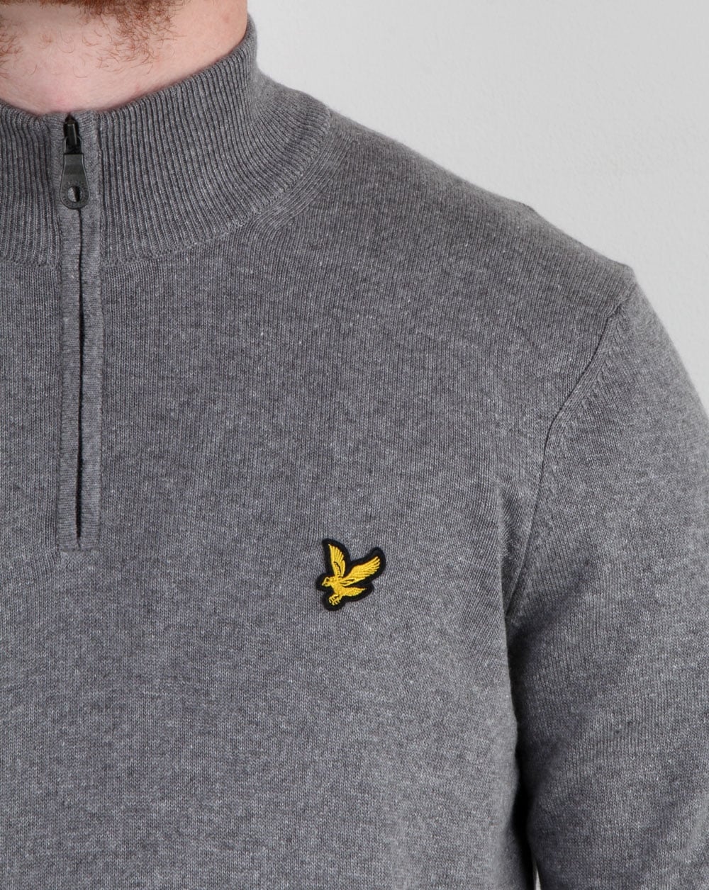 Lyle And Scott Quarter Zip Jumper Mid Grey Marl - Image 3