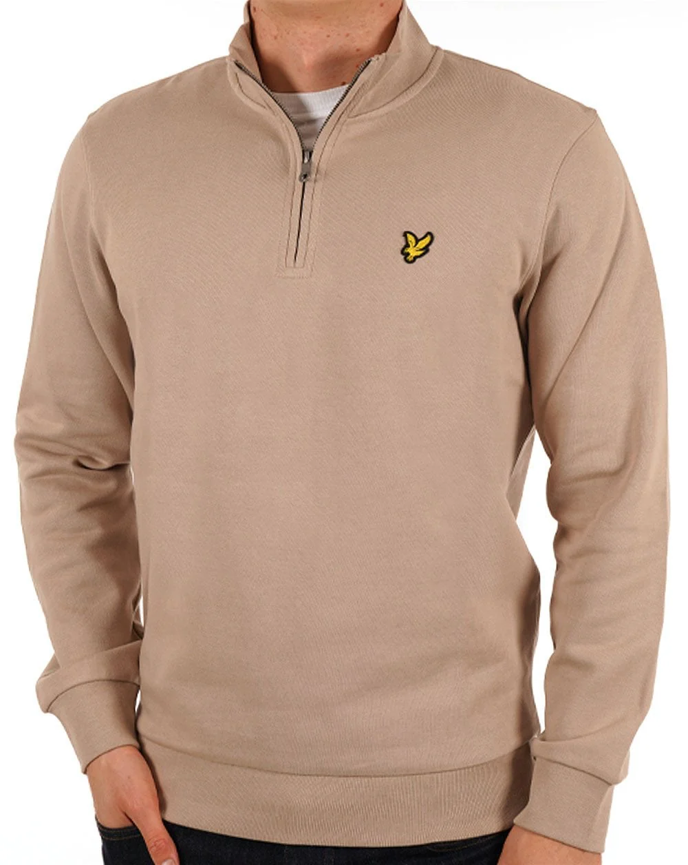 Lyle And Scott Quarter Zip Sweat Cobblestone