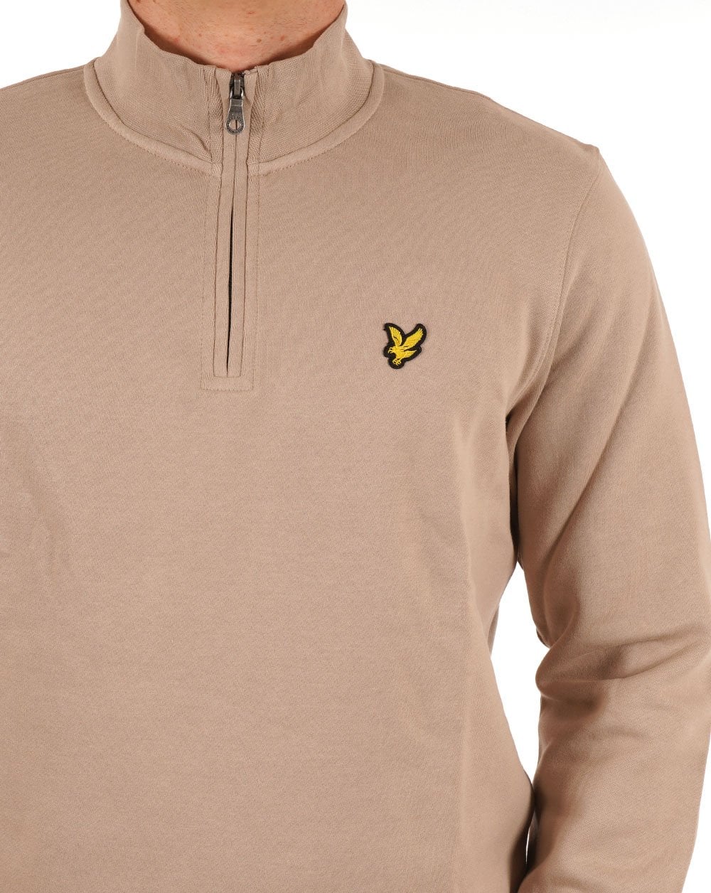 Lyle And Scott Quarter Zip Sweat Cobblestone - Image 3