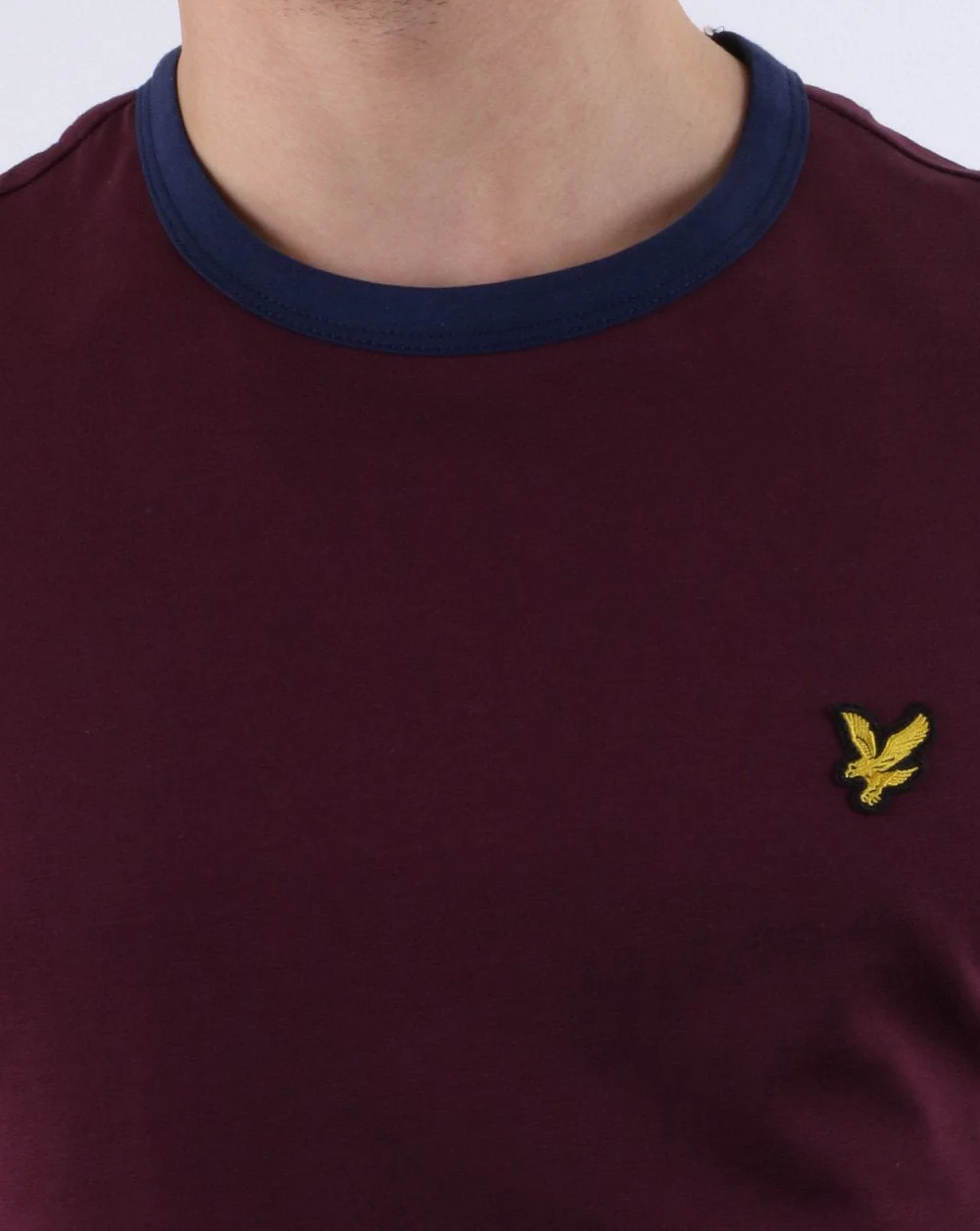 Lyle And Scott Ringer T Shirt Burgundy/navy - Image 3