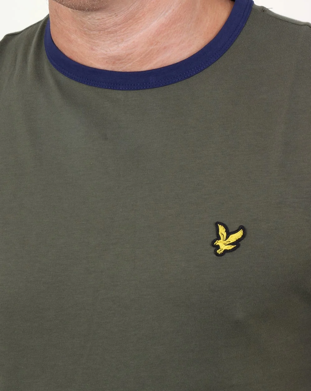 Lyle And Scott Ringer T Shirt Olive - Image 2