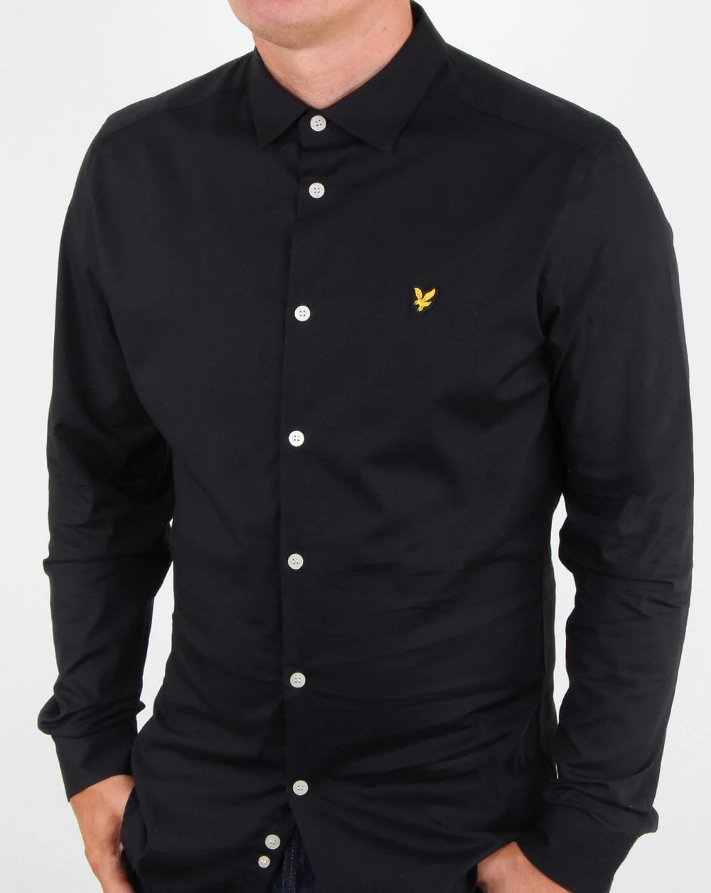 Lyle And Scott Slim Fit Poplin Shirt True Black - Image 2