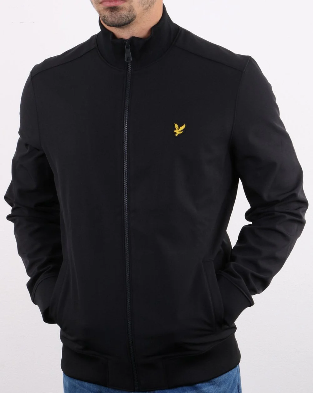 Lyle And Scott Softshell Funnel Neck Zip Through Sweatshirt True Black - Image 3