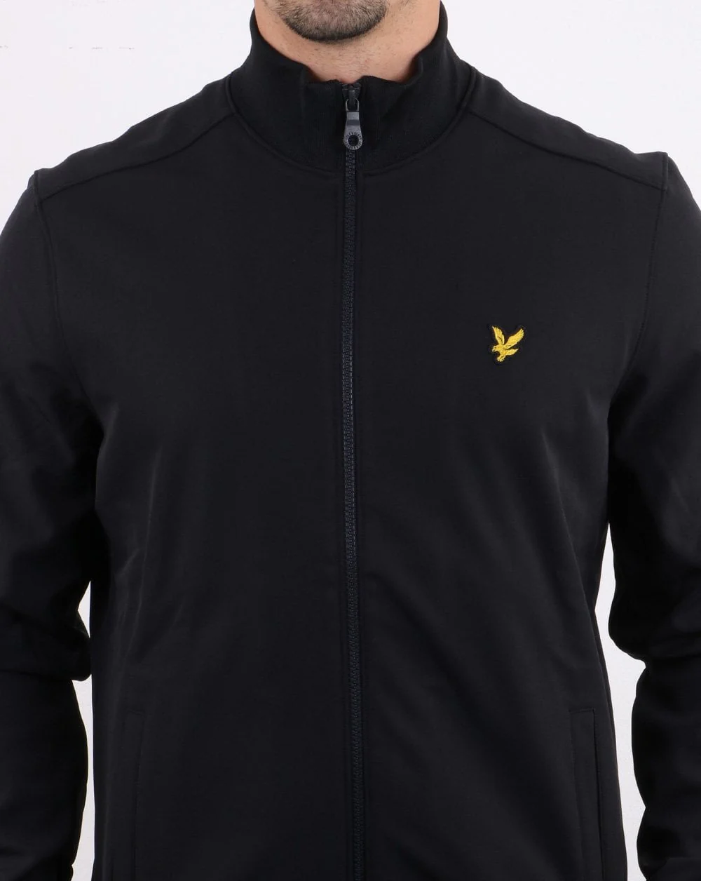 Lyle And Scott Softshell Funnel Neck Zip Through Sweatshirt True Black - Image 4