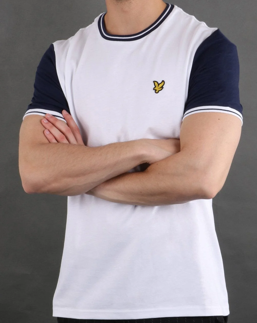 Lyle And Scott Tipped T-shirt White/Navy - Image 3