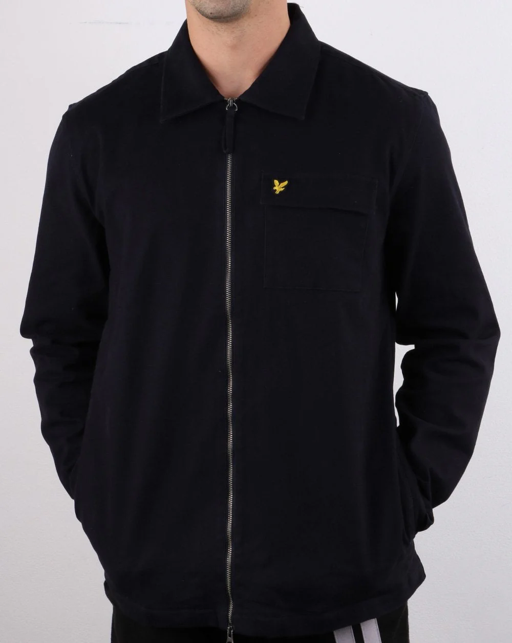 Lyle And Scott Twill Overshirt Navy - Image 4