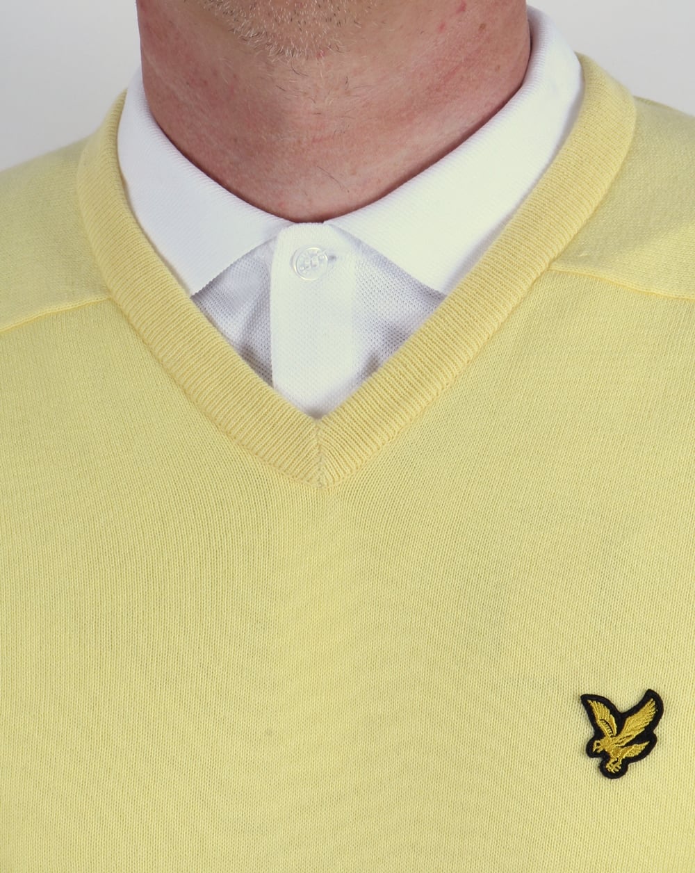 Lyle And Scott V Neck Jumper Yellow - Image 3