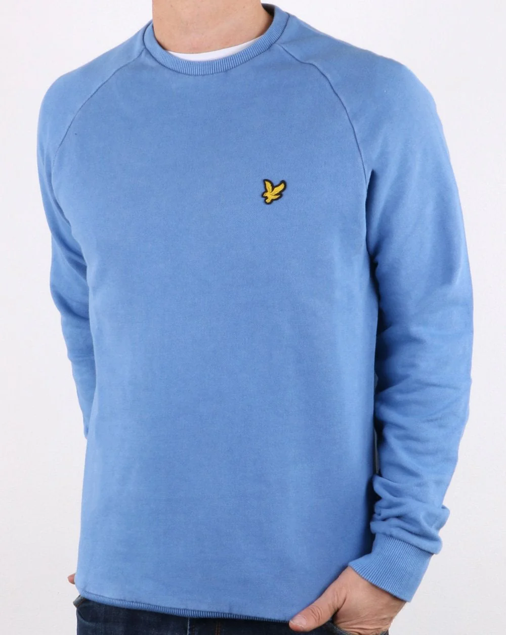 Lyle And Scott Washed Sweatshirt Blue Cornflower