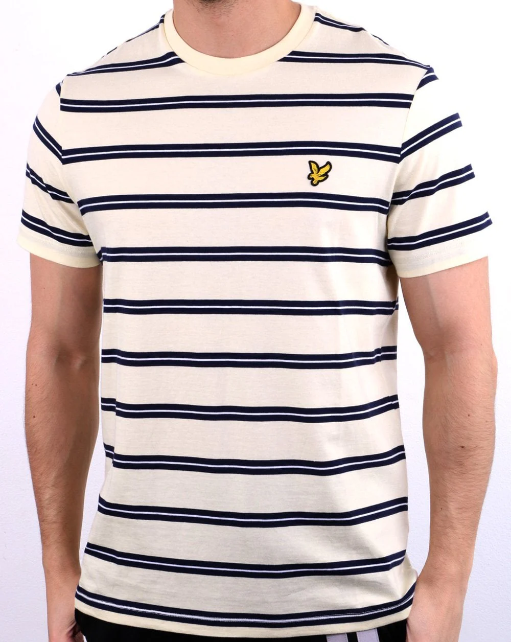 Lyle And Scott Wide Double Stripe T-shirt Buttercream