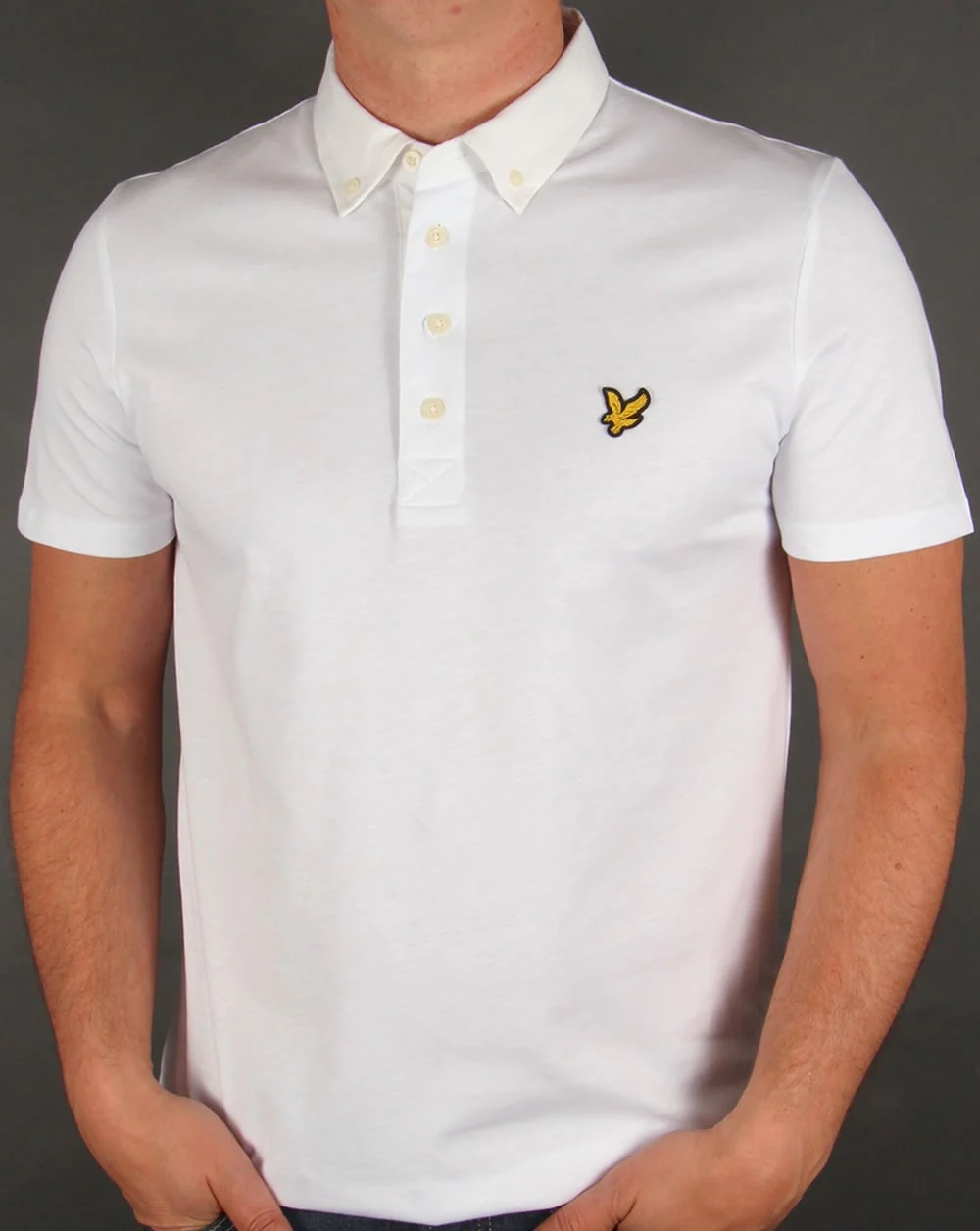Lyle And Scott Woven Collar Polo Shirt White