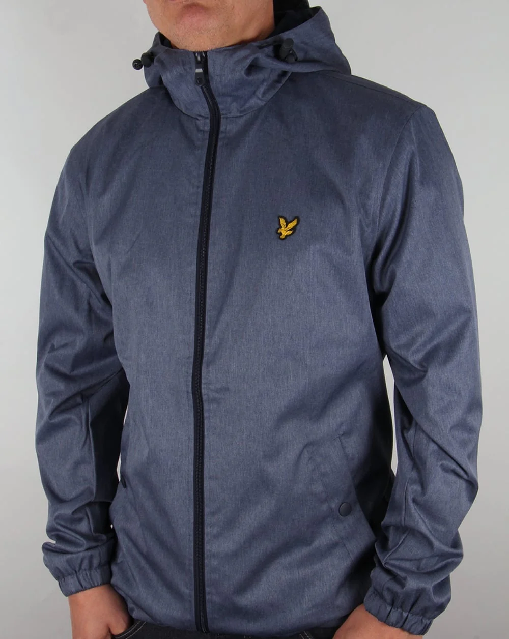 Lyle And Scott Zip Through Hooded Jacket Blue Marl