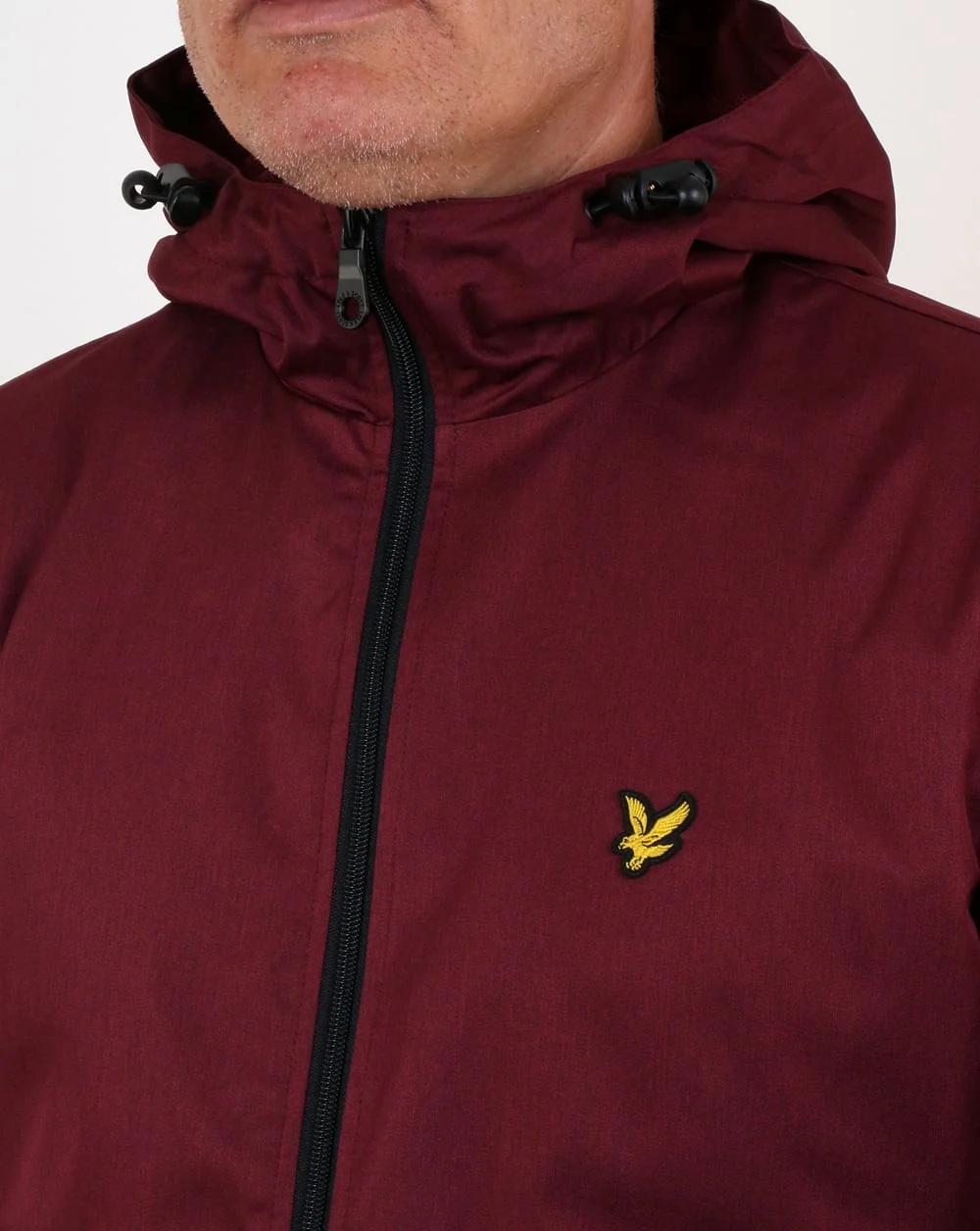 Lyle And Scott Zip Through Hooded Jacket Claret Marl - Image 2