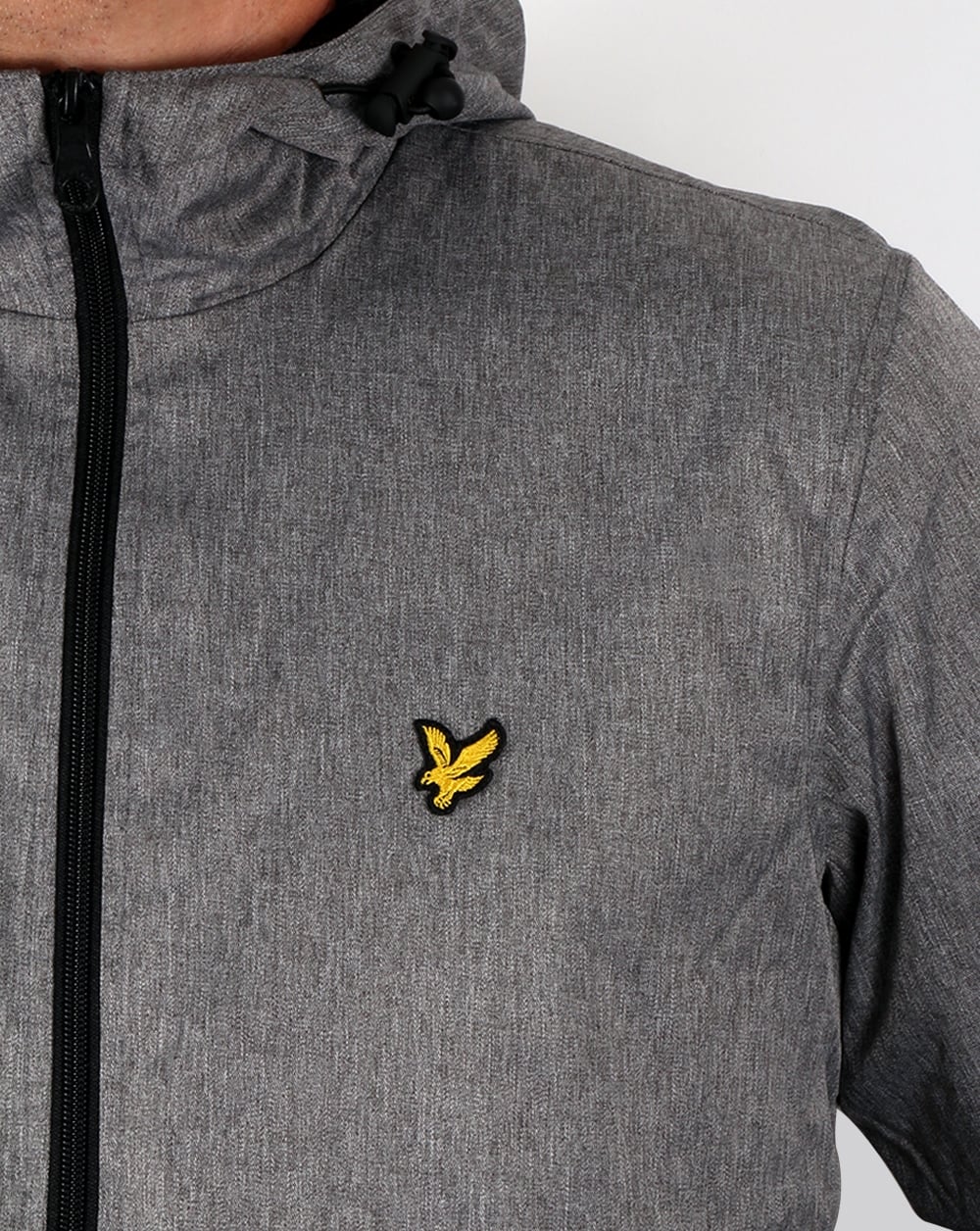 Lyle And Scott Zip Through Hooded Jacket Grey Marl - Image 2