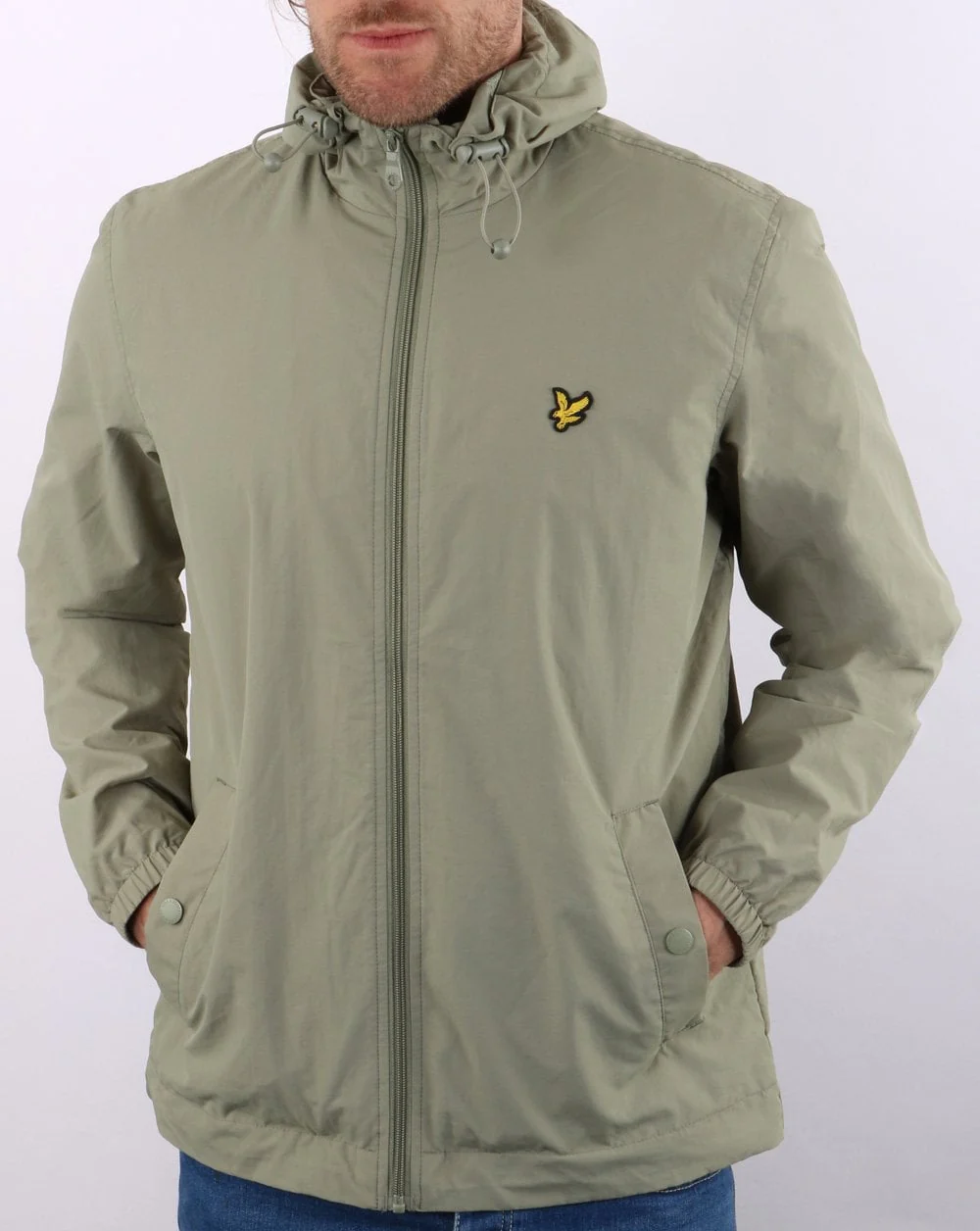Lyle And Scott Zip Through Hooded Jacket Moss - Image 2