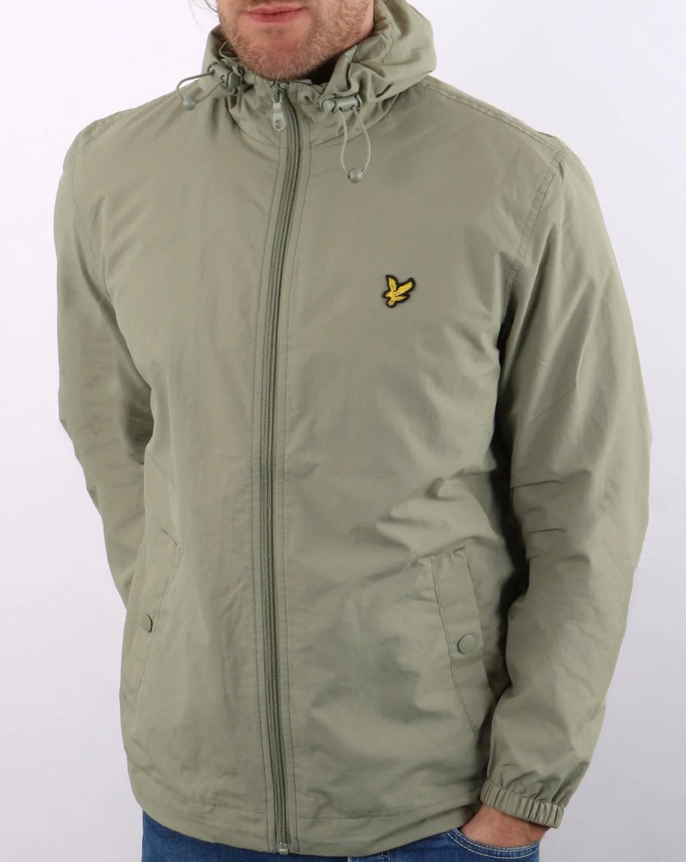 Lyle And Scott Zip Through Hooded Jacket Moss - Image 4